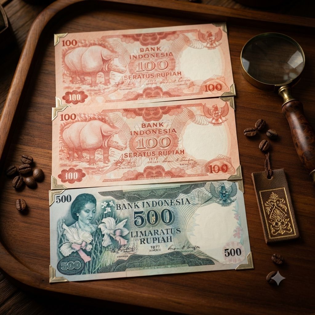 uang kuno indonesia pecahan 100rp seri badak tahun 1977