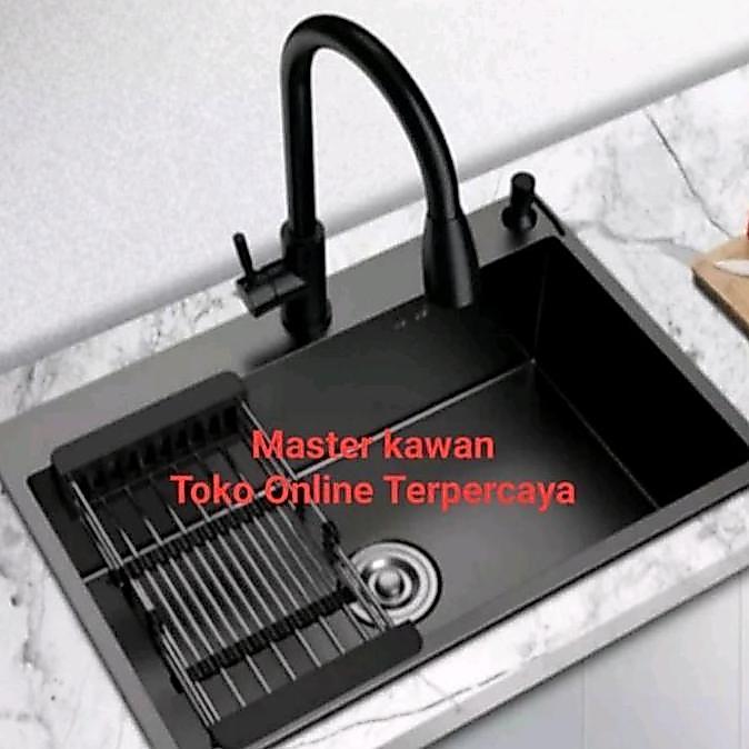 Paket Kitchen Sink Stainless Jkm 5243 Black /Sink Jkm 5243 Hitam