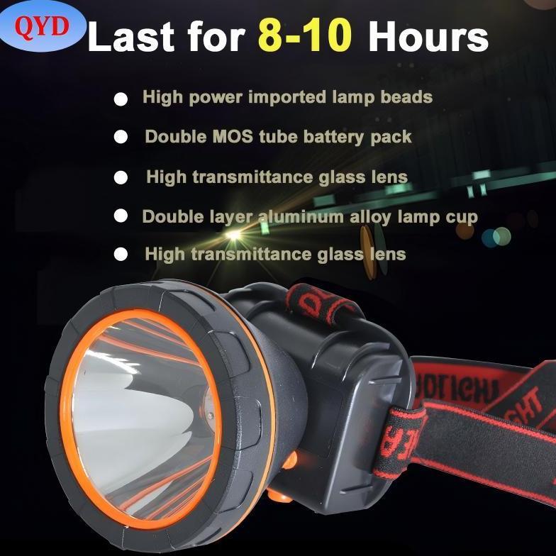 QYD Senter kepala Cas Super Terang IPx4 Tahan Air Headlamp LED 10jam Baterai 6000 lumen QYD Q7801