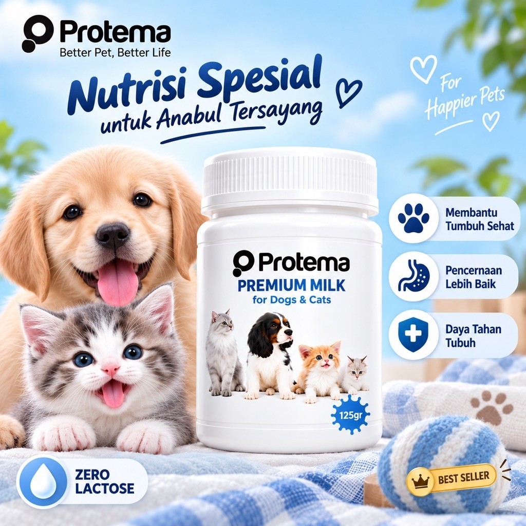 TERLARIS PROTEMA PREMIUM MILK FOR CAT & DOG 125GR - Susu Kucing & Anjing Protema Premium 125gr