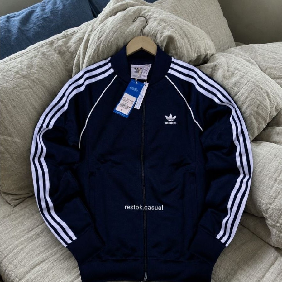 Adidas SST Primeblue Tracktop Navy 3 Stripes White Original