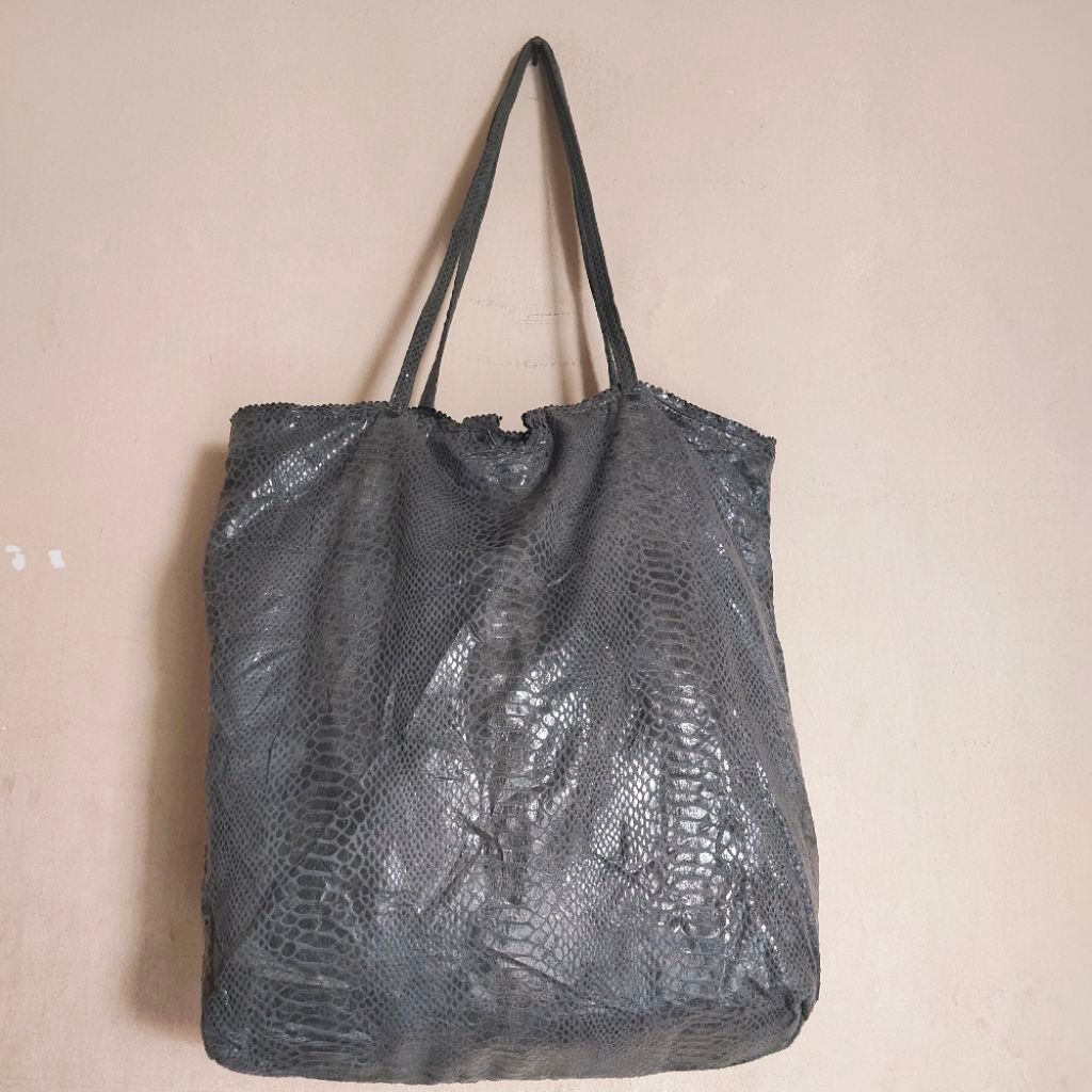 PL tas jinjing Tote bag besar motif ular DAN story