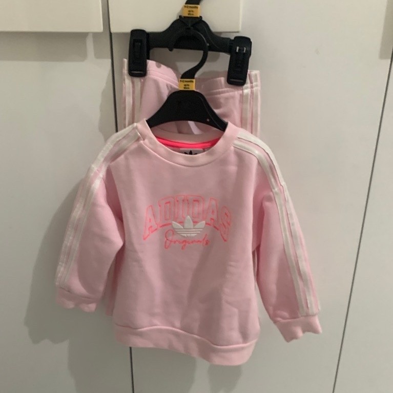 preloved Adidas Track Suit Original Light Pink 12-18M