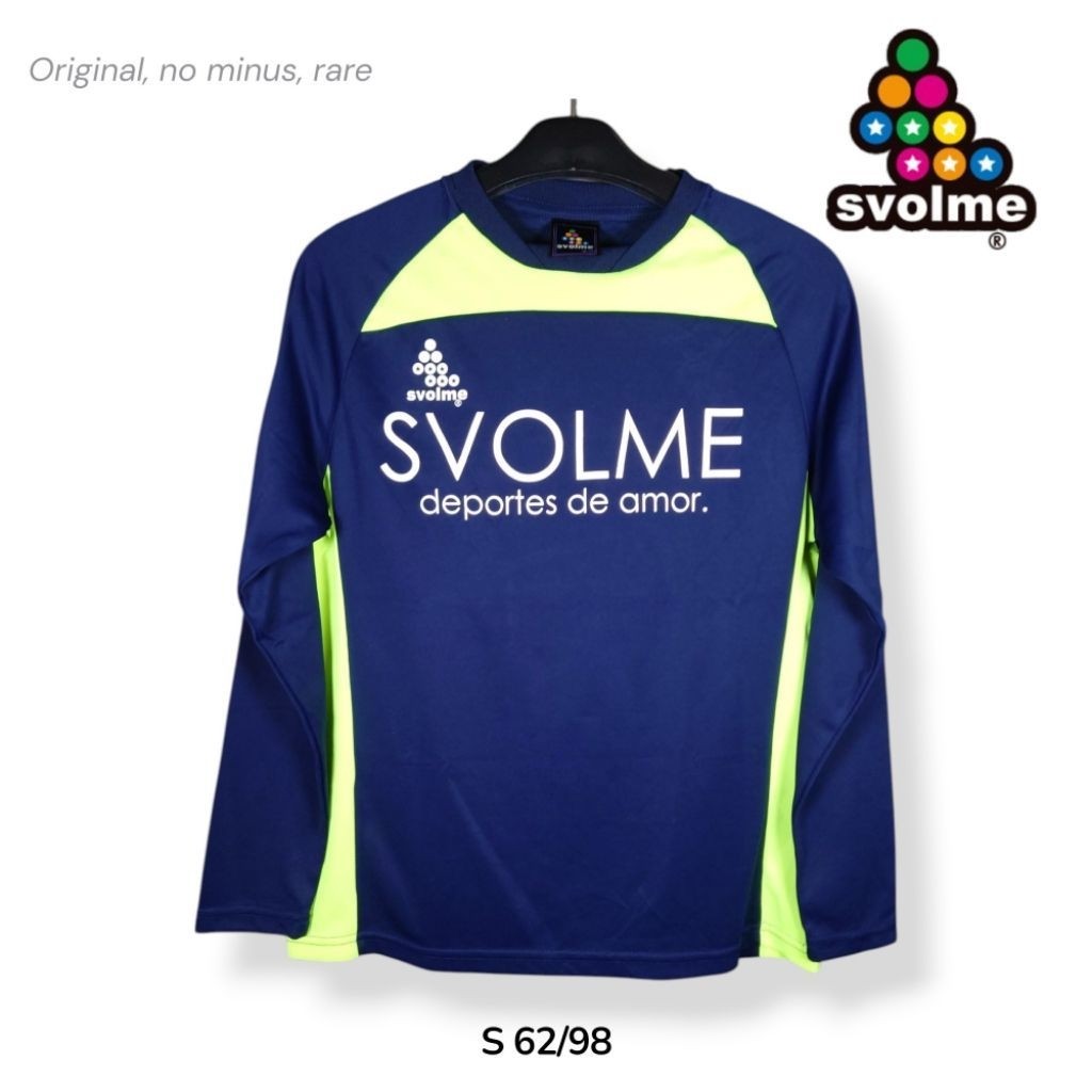 Svolme Long Sleeves T-shirt Kaos Olahraga Lengan Panjang Size S Navy Neon Rare Brand