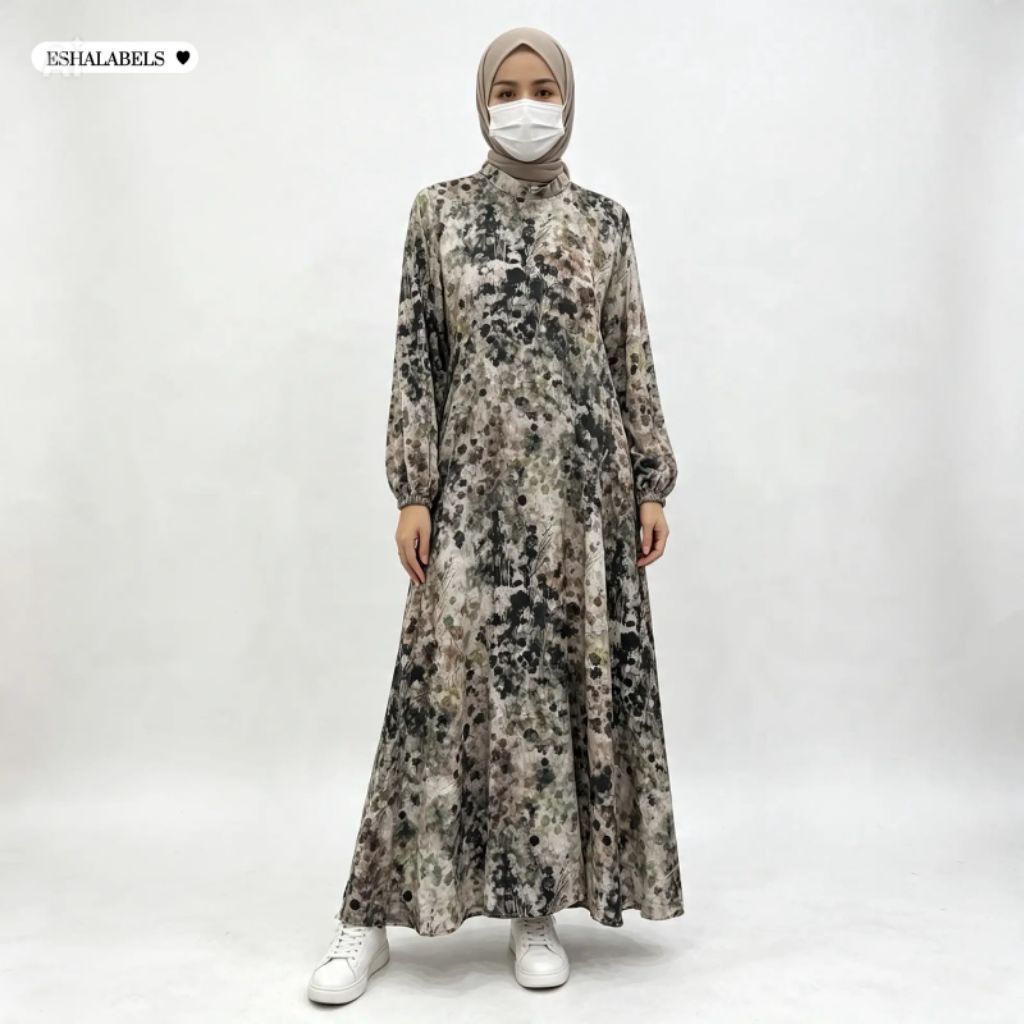 Sandra Dress Gamis Rayon Premium Non Busui dengan Saku Kanan dan Kiri Busui dan Wudhu Friendly Size 