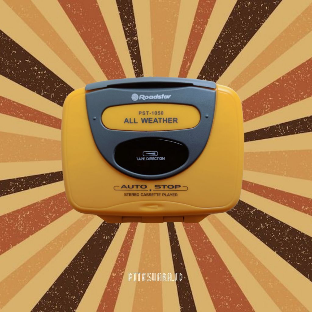 Vintage Roadstar Walkman Yellow Cassette Player Model Sony Walkman Sport pemutar kaset pita stereo p