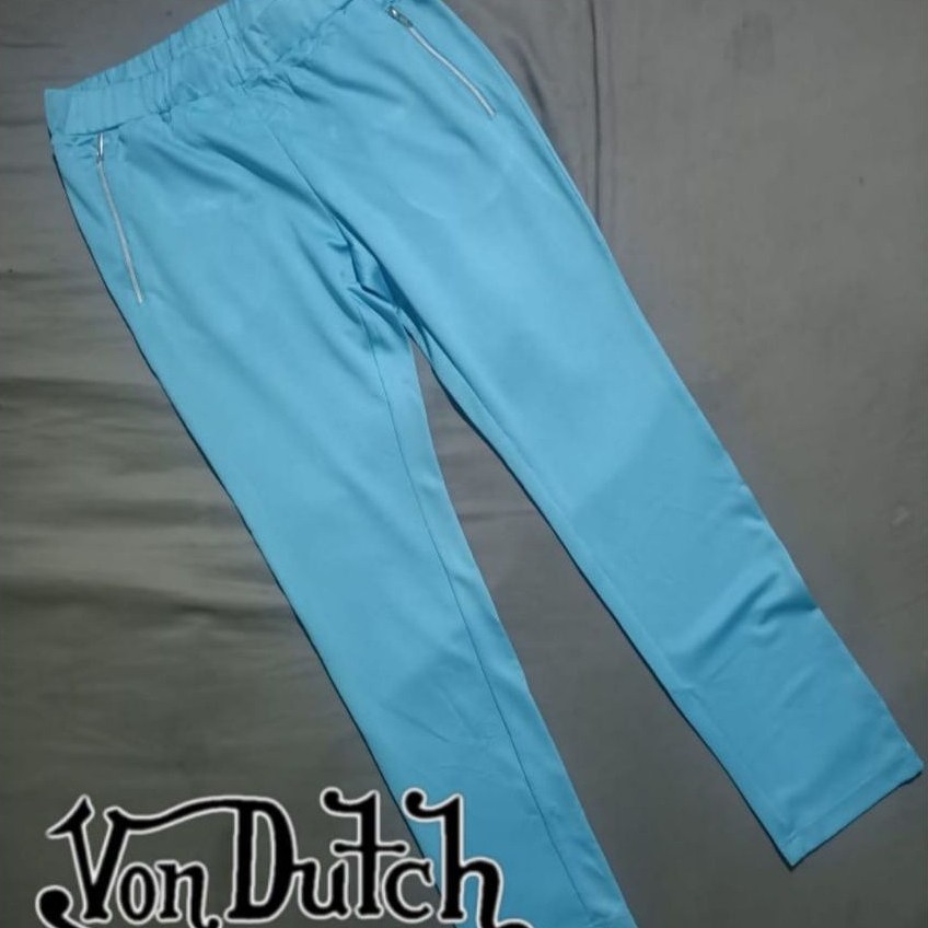 Celana Training Von Dutch Sky Blue Track Pants Original Second Vintage Y2K Rare