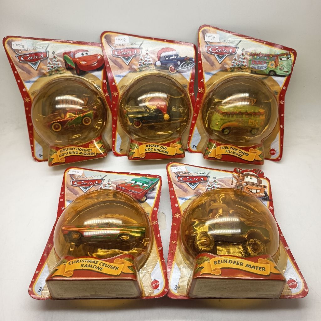 Disney Pixar Cars Christmas Set isi 5 McQueen, Ramone, Doc Hudson, Mater, Fillmore Mattel tahun 2011