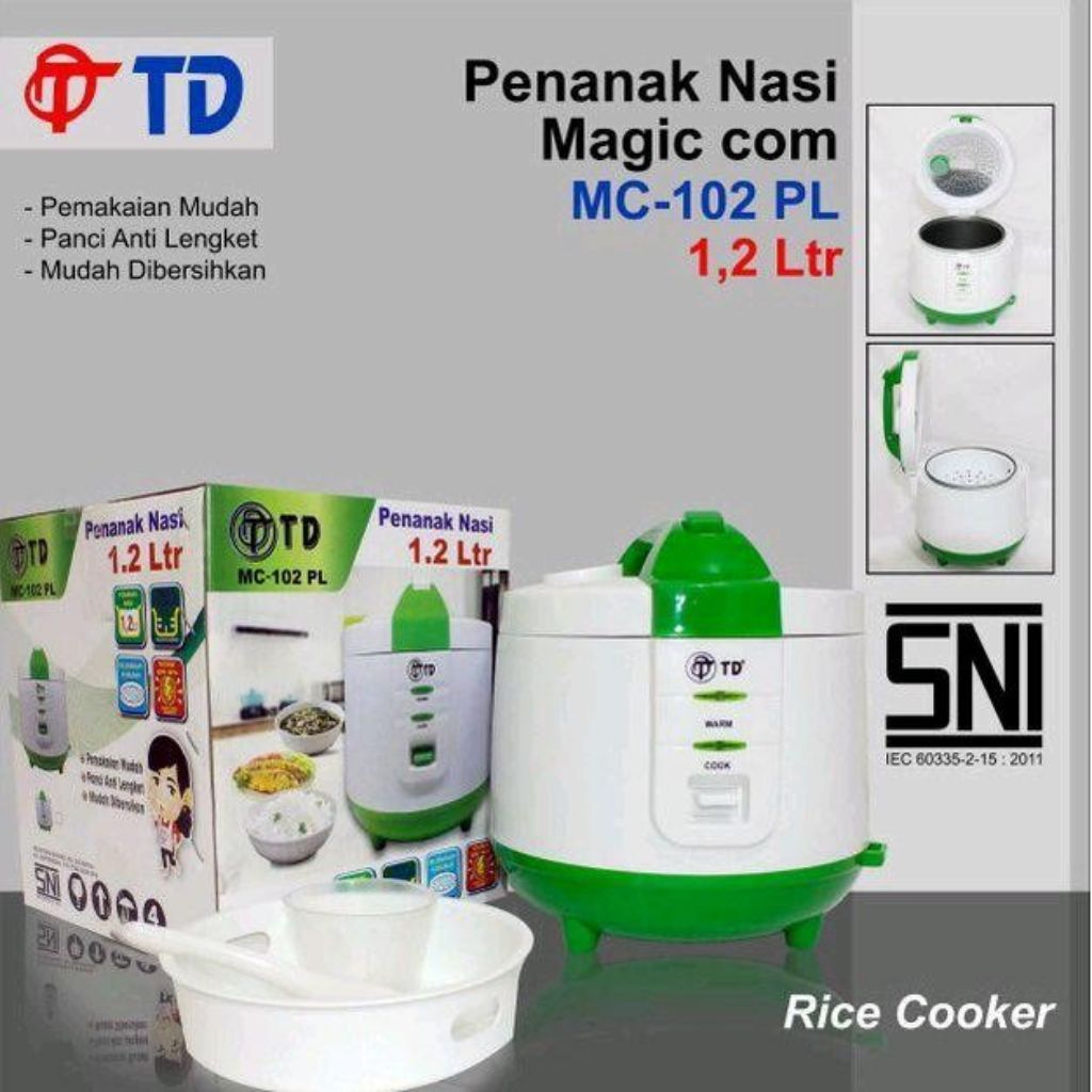 TD Magic Com / Rice Cooker 1.2 Liter MC-102 PL