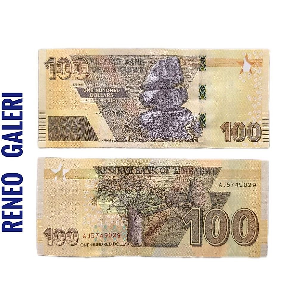 Mulus 1 Dollars Zimbabwe Tahun 2020 Dolar Uang Asing luar Negeri Mancanegara Asli original