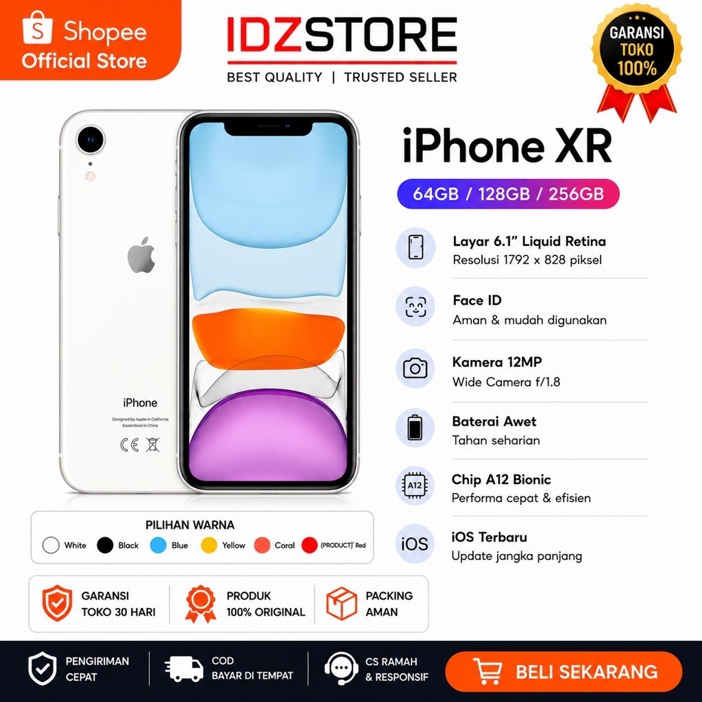 iPhone XR All Operator | Second like new | Fullset | Garansi IDZSTORE