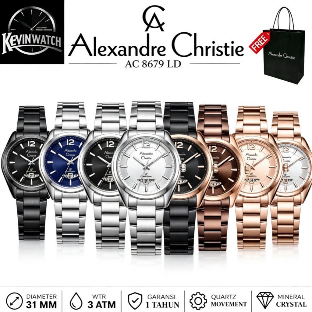 Jam Tangan Wanita Alexandre Christie 8679 AC8679 (ORIGINAL)