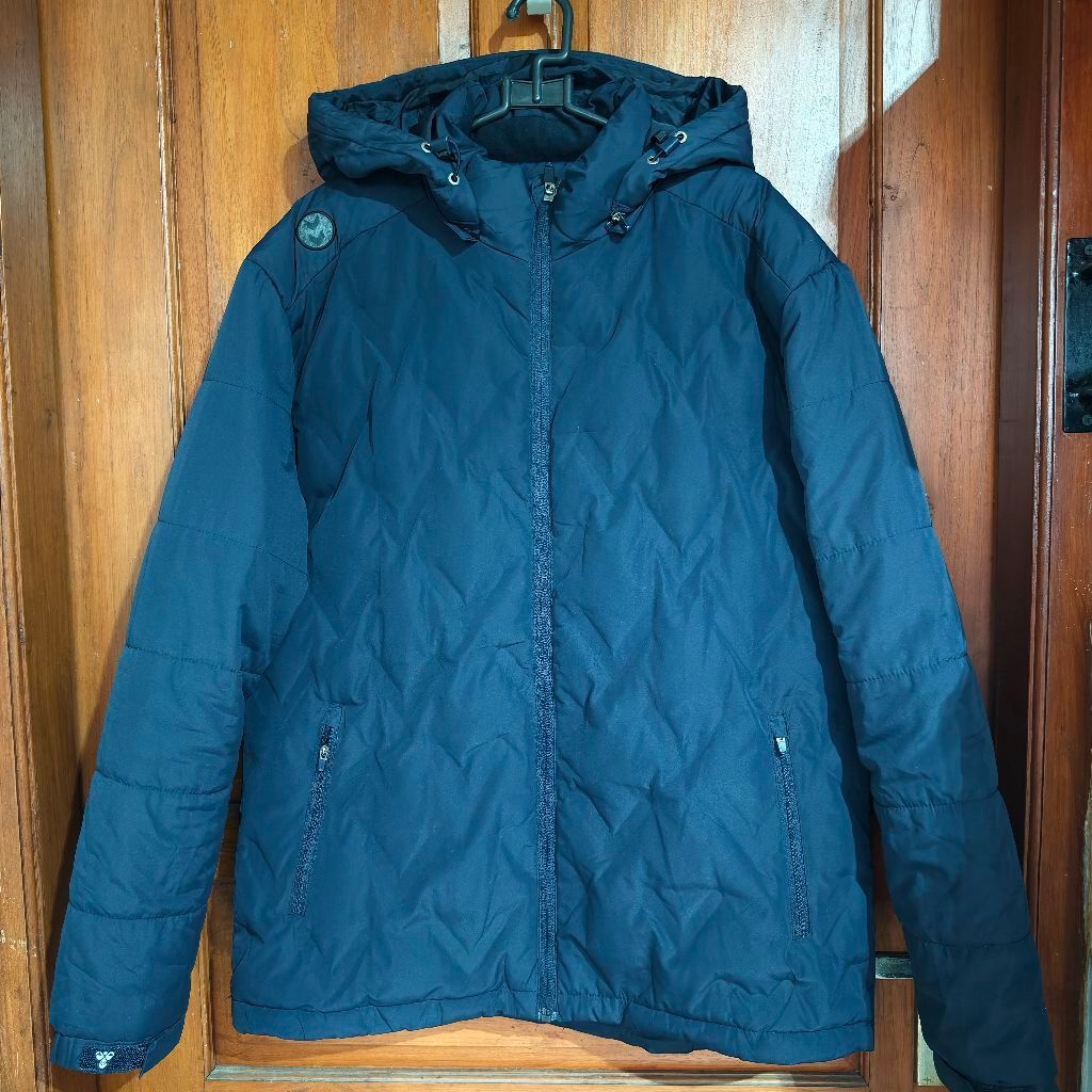 Jaket HUMMEL (Preloved) Seamless Navy hiking outdoor bulang