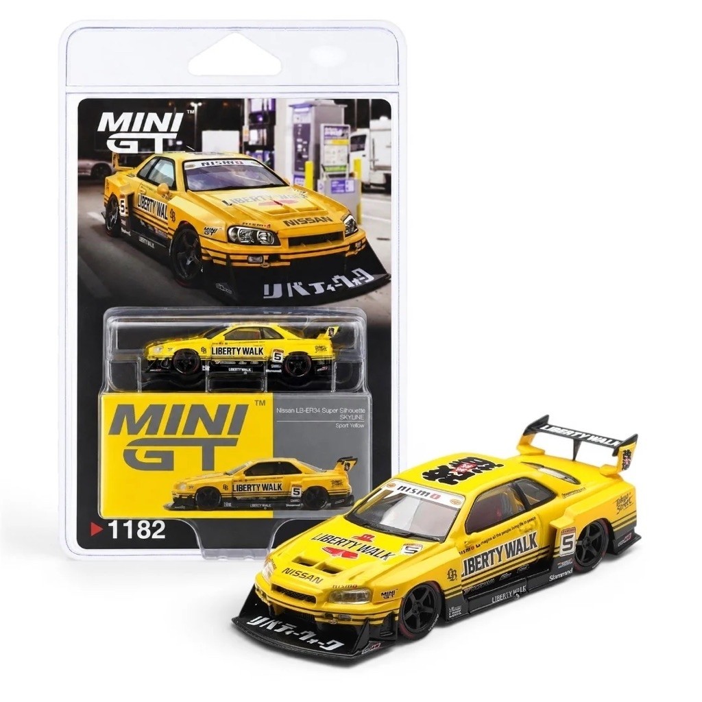 MINI GT - Nissan LB-ER34 Super Silhouette SKYLINE Sport Yellow