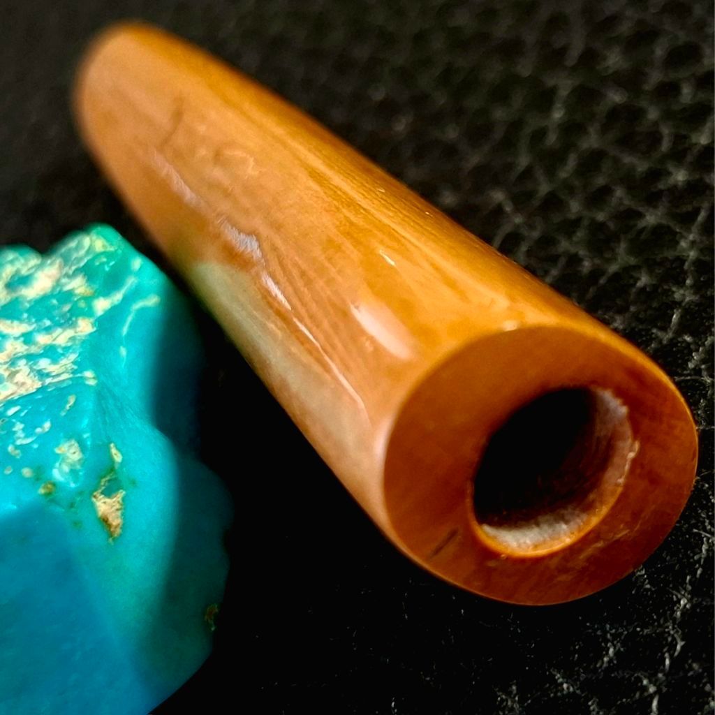 BARU, MERAH UNIK ALAMI, 5,8 cm, MULUS, # Pipa Multi Krtk, SERAT JUNDER, MOTIF BIRU, LANGKA Dim 1,8 x