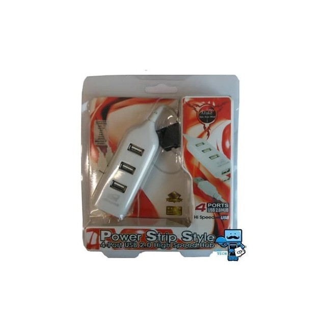 USB Hub 4 Ports Atake - Power Strip Style, High speed
