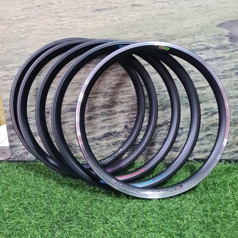 VELG / RIMS 20 Inch Murni (406) OXO CHAMPION 24.5 36H DOUBLE WALL ALLOY BLACK CNC BRAKELINE Sepeda B