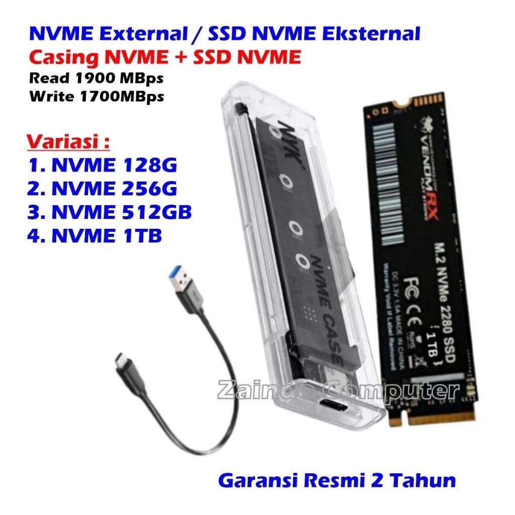 NVME EXTERNAL 128GB NVME EXTERNAL 256GB NVME EXTERNAL 512GB NVME EXTERNAL 1TB CASING NVME USB 3.0 NV
