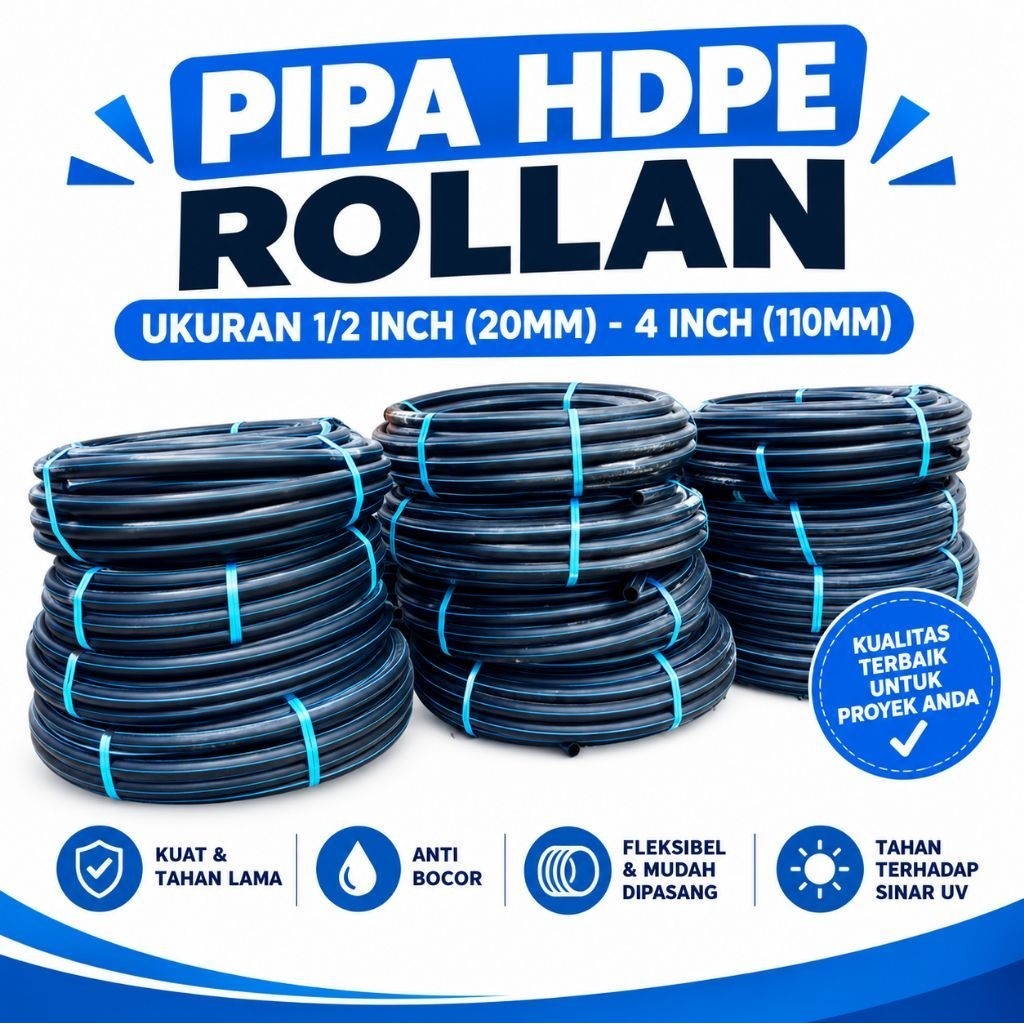 Pipa HDPE 3/4 Inch 25mm - Pipa HDPE 25mm 3/4 Inch - Pipa HDPE Murah