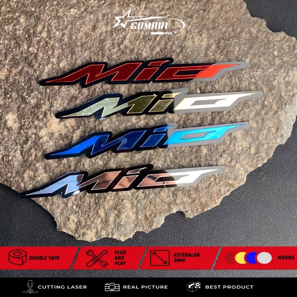 EMBLEM YAMAHA MIO SPORTY SOUL GT M3 GEAR 125/ STIKER EMBLEM MOTOR YAMAHA MIO TIMBUL 3D SEPASANG KANA