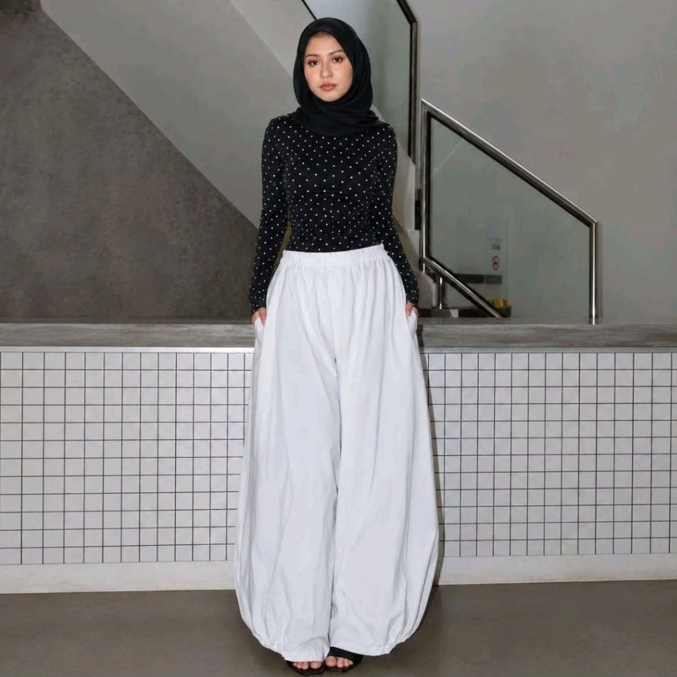 Aira Balloon Wide Pants - Barrel Pants - Celana Balloon - Barrel Pants