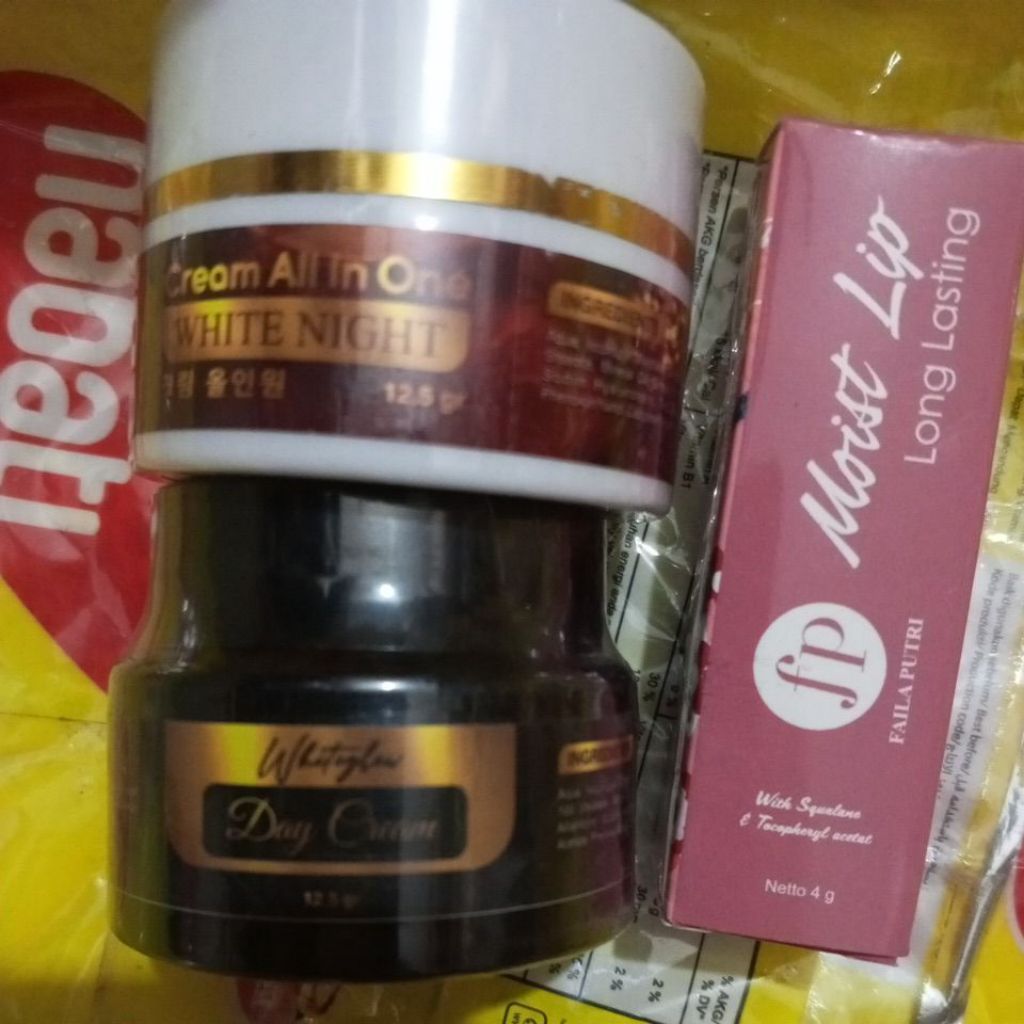 Cream Al maxi glow isi 3 cream siang +lips + cream malam al maxi glow
