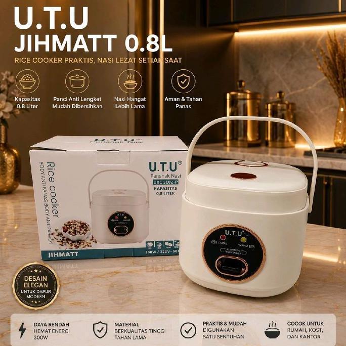 Utu Rice Cooker Mini Jihmatt 0.8L Magic Com Mini Portable Traveling