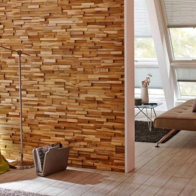 WALL DINDING PANEL KAYU JATI HIASAN DINDING