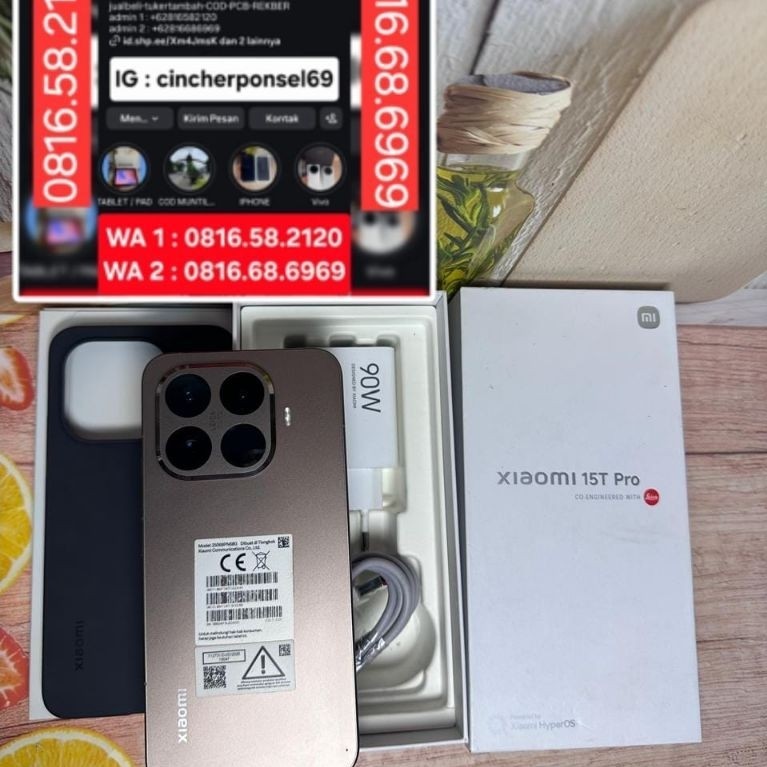 Jual hp bekas Xiaomi 15T Pro RAM 12/512
