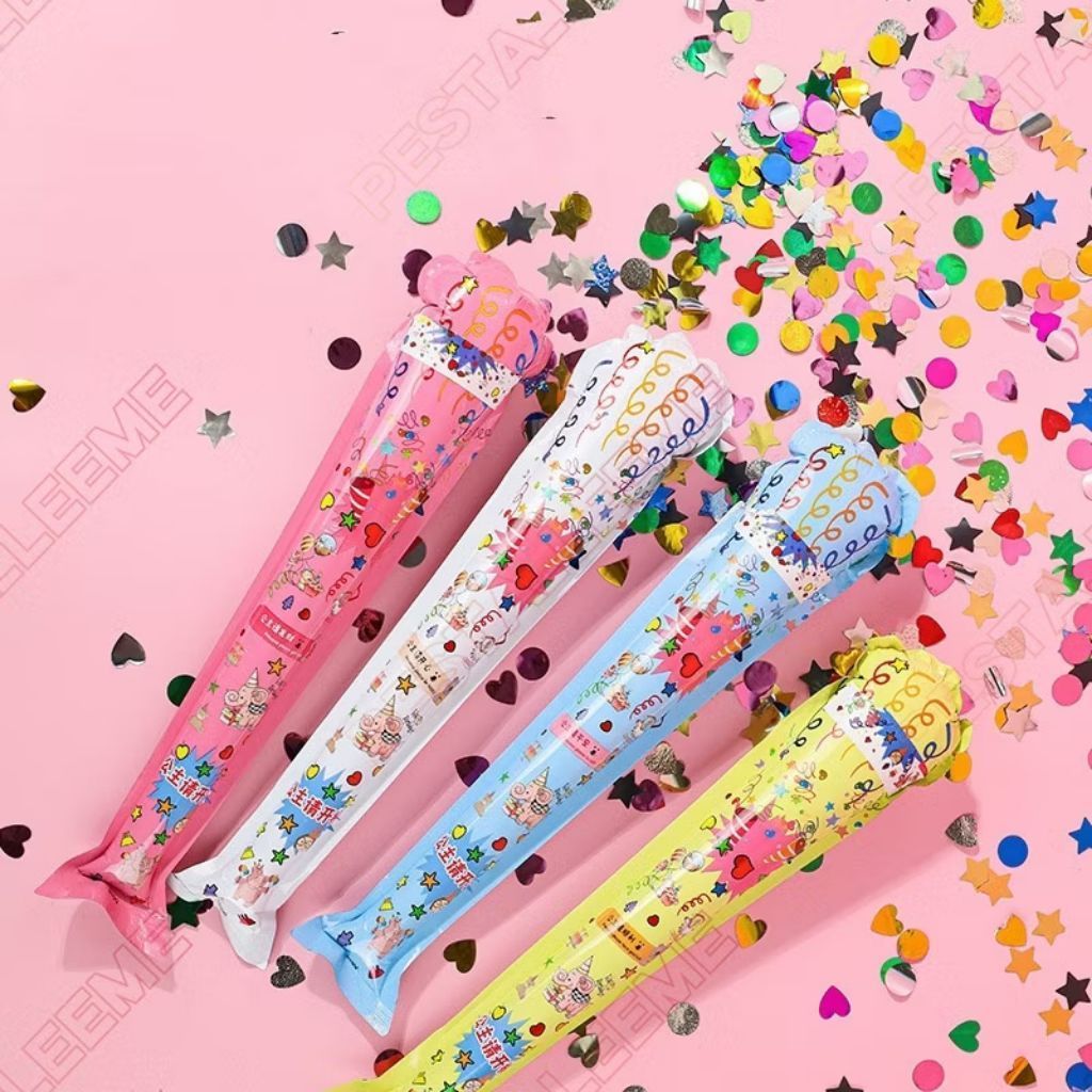 Confetti Stick Popper Motif Ulang Tahun - Party Popper Konfeti Meriam Semprot Confetti Cannon Dekora