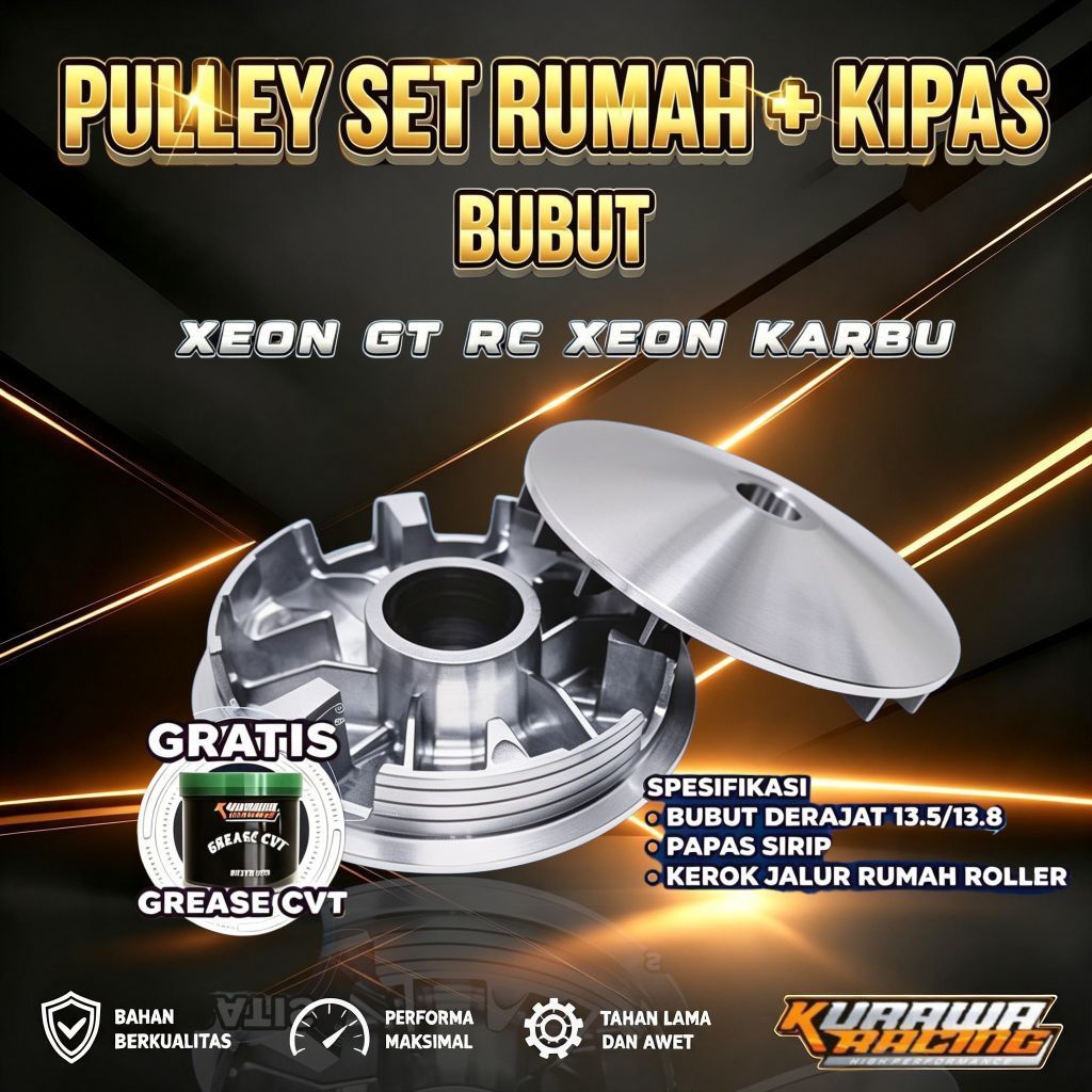 PULLEY CUSTOM RUMAH ROLLER + KIPAS XEON GT RC XEON KARBU (44D)
