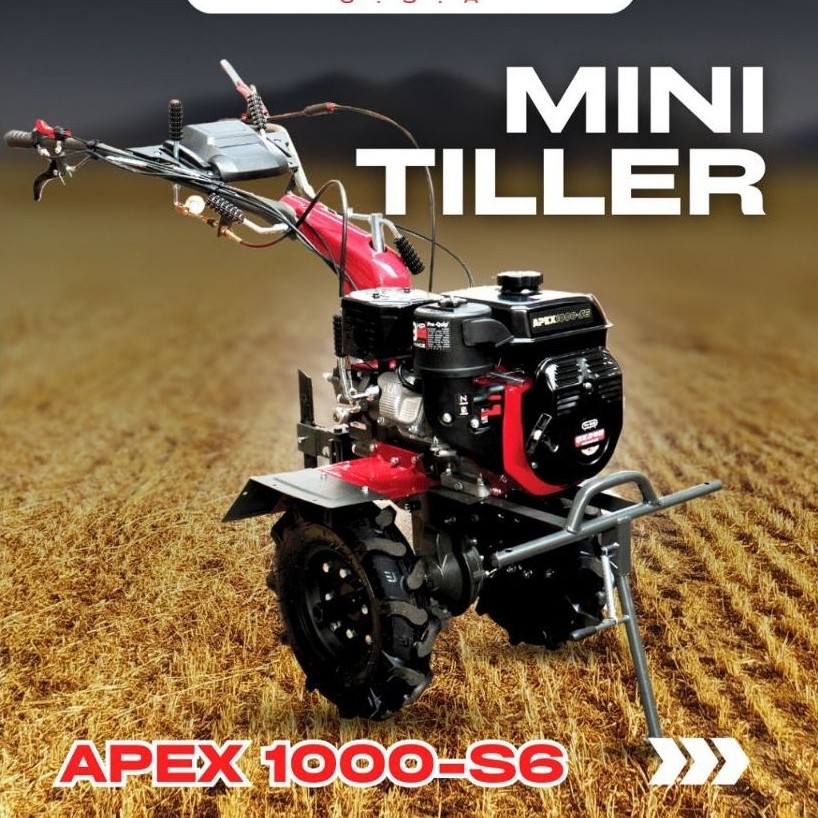 Pro-Quip APEX 1000-S6 Mini Tiller Mesin Bajak Mini Traktor Mini Mesin Pertanian Olah Tanah