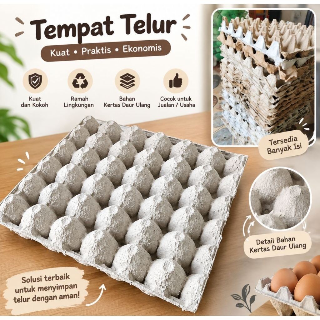 Tempat Telur Karton Egg Tray 30 Butir Isi 10 Lembar | Tray Telur Ayam Bebek