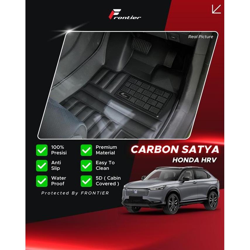 Karpet Mobil 5D Type Carbon, Untuk Honda HRV Presisi, Anti Air, Nyaman | Frontier