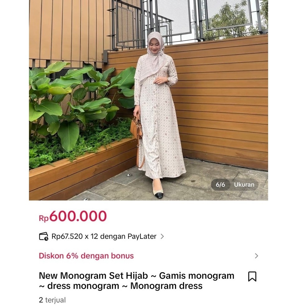HMF Boutique Monogram Dress Set Hijab