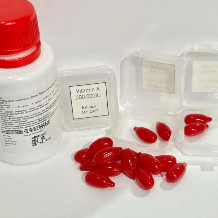 Ready Stock | Vitamin A Posyandu Kapsul Merah 200.000 Iu Untuk Anak Usia 1-5 Tahun | Cod