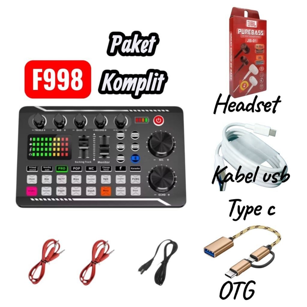 F998 Audio Mixer With DJ Effects For Live Streaming
