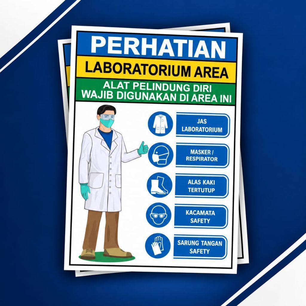 Sticker Safety K3 Area Wajib APD Laboratorium