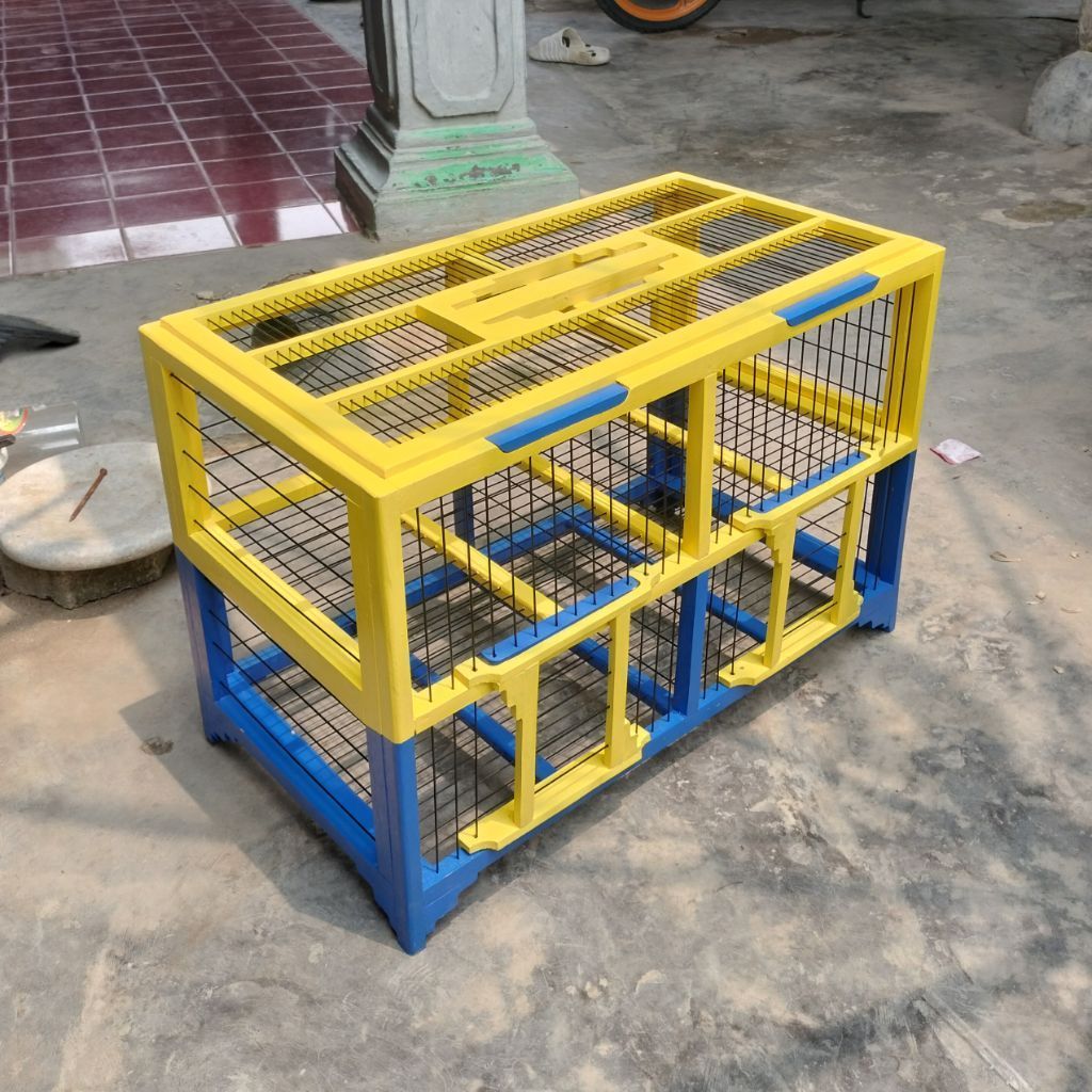 Dondang Jemur Merpati Rangka Kayu Jati Pintu 4 Full Fiber Bisa Request Warna