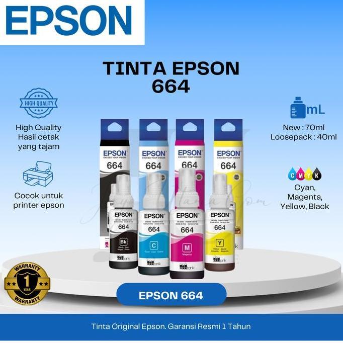 EPSON Tinta 664 Hitam Biru Merah Yellow