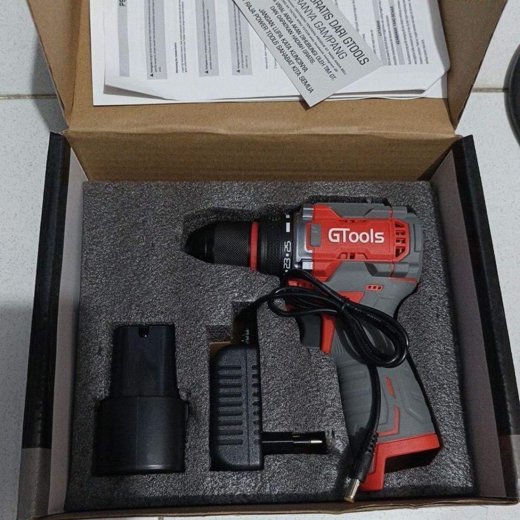 ORI GTOOLS GT12PRO BOR BATRE 10MM Gtools Cordless Impact Drill 16V GT12PRO