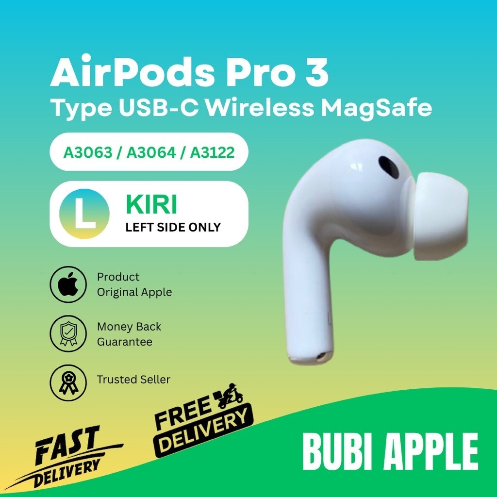 AirPods Pro Gen 3 sebelah kiri/left only earpiece original Apple