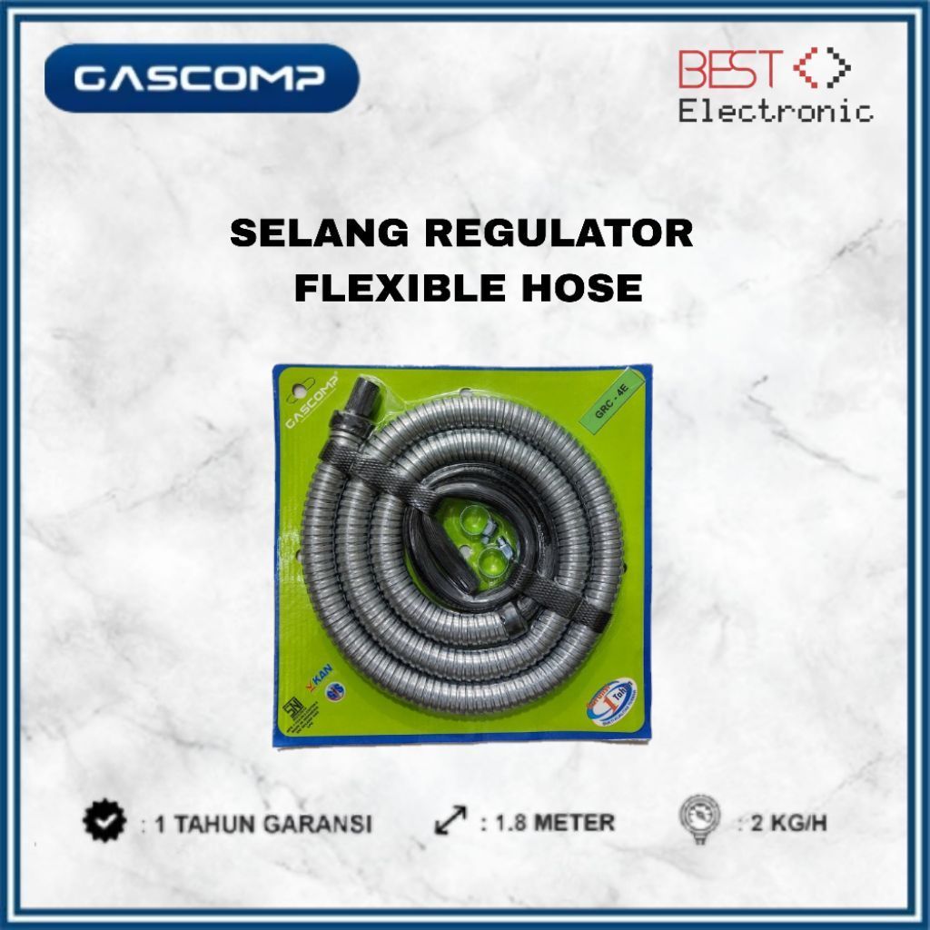 Selang Gas LPG Gascomp Flexible Hose 1.8 Meter