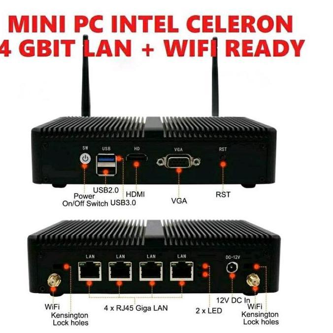 Mini PC Celeron Quad 4 Lan PFSENSE Sophos ClearOS Firewall UTM Router