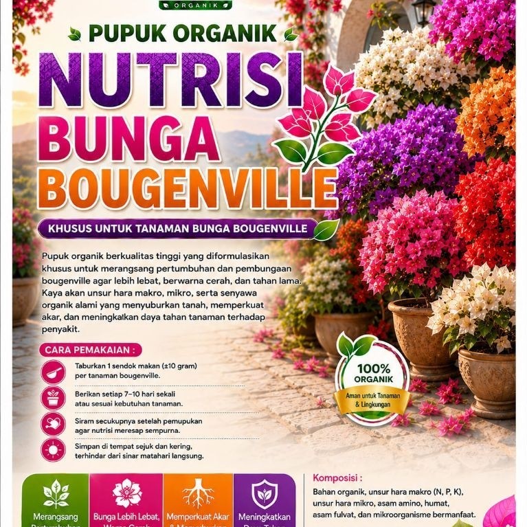 Pupuk Organik Nutrisi Bunga Bougenville Khusus Tanaman Bunga Bougenville