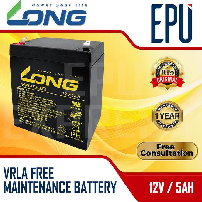 Lapakjajan33 - Aki Ups Long 12V 5Ah Aki Apc Baterai Ups Battery Aki Kering Batere Vrla Aki Long