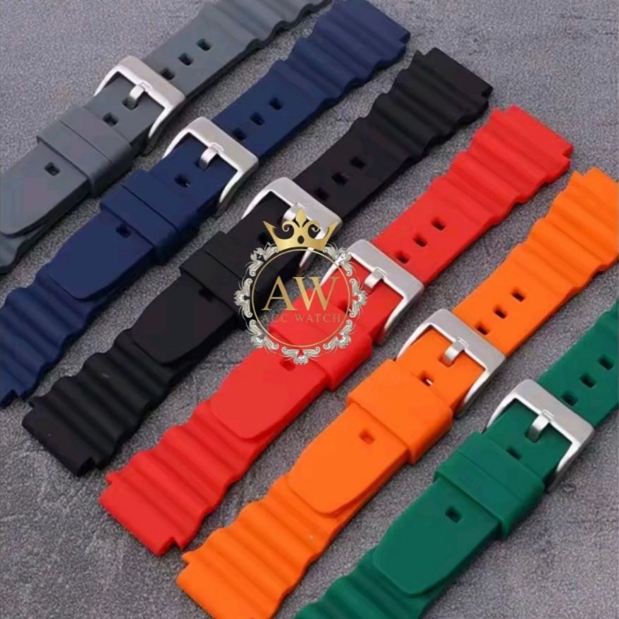 Strap tali jam tangan SEIKO DIVER ALBA Rubber Silikon silicon  20mm 22mm  kwalitas original