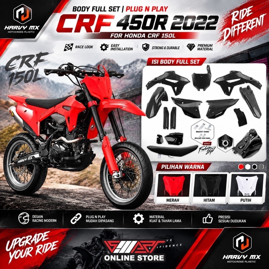 BODY SET CRF 450R 2022 HRV RACING PNP CRF 150