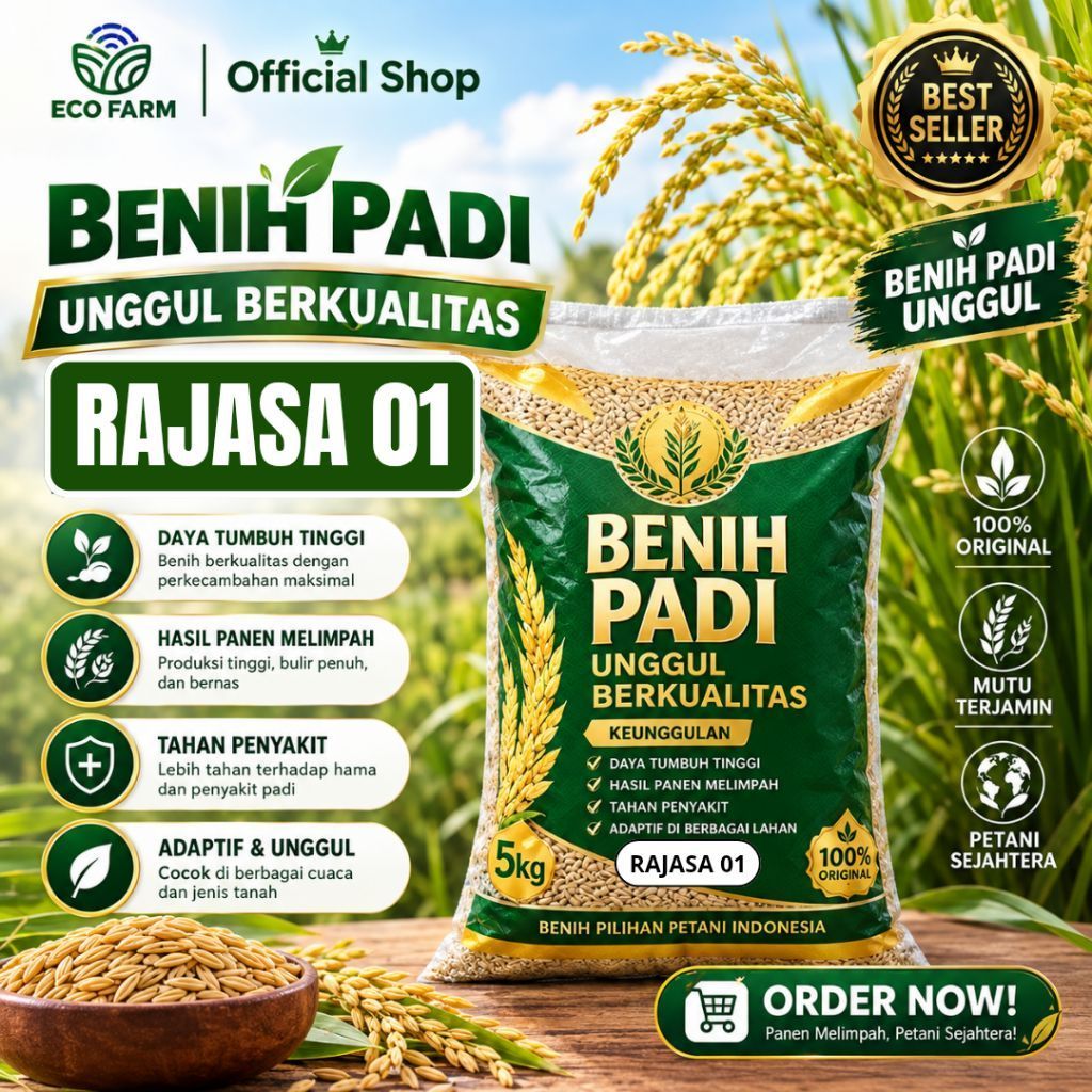Benih padi unggul Rajasa 01 kemasan 5kg original