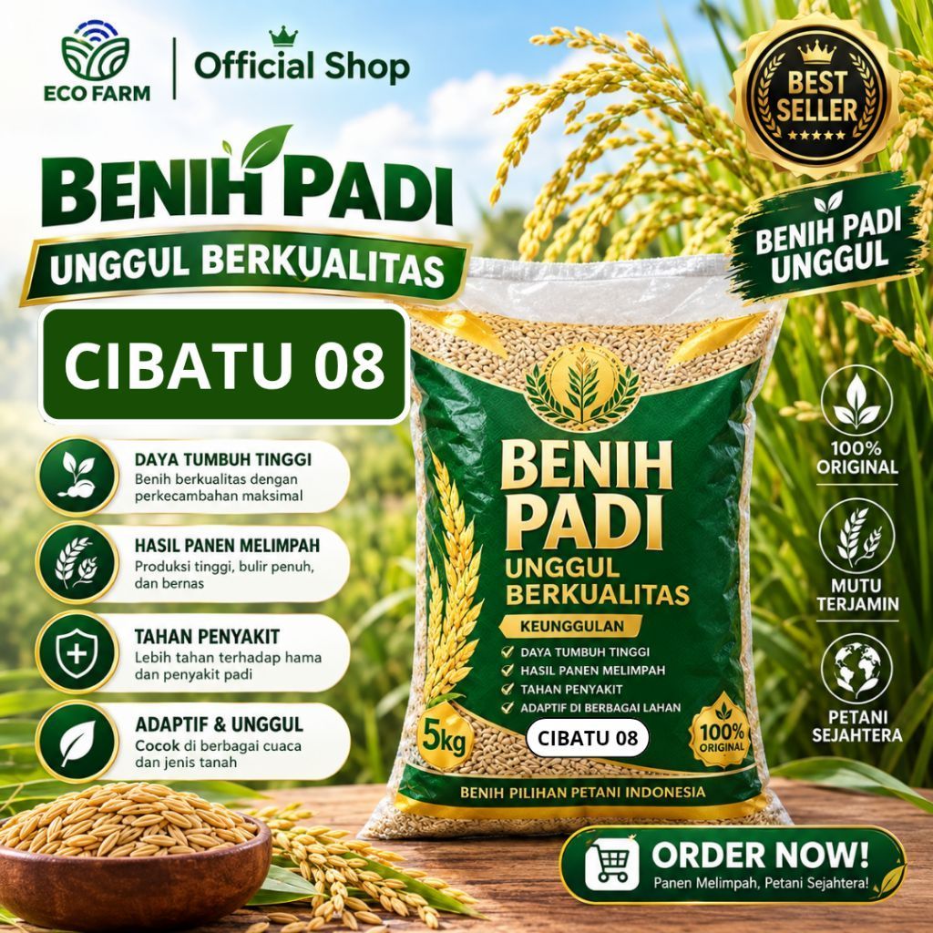 Benih padi unggul cibatu 08 kemasan 5kg original